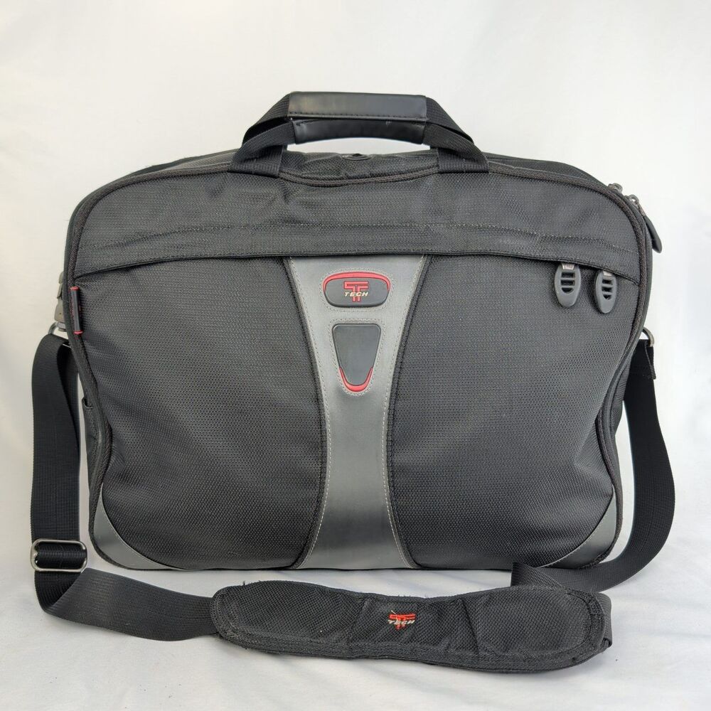 Tumi Briefcase T-Tech 5514D Laptop Bag Messenger Black Ballistic Nylon Padded